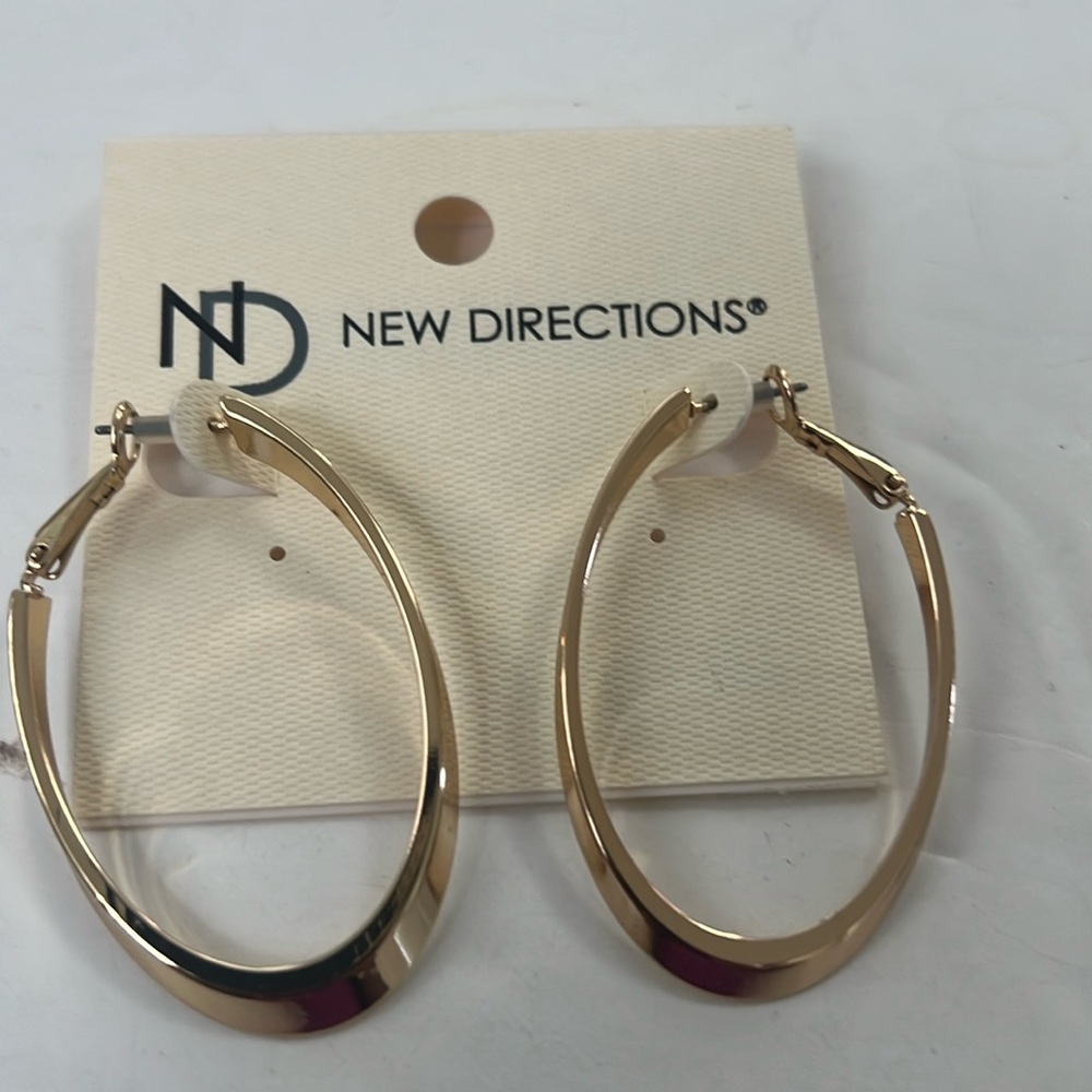 New Directions Gold-Tone Oval‎ Earrings